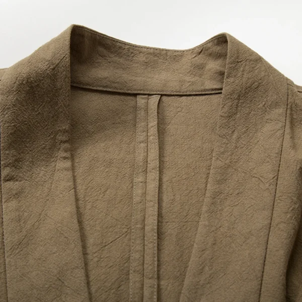 Traditional Cotton Linen Hanfu Jacket For Men’s Casual Cultural Wear - Image 5