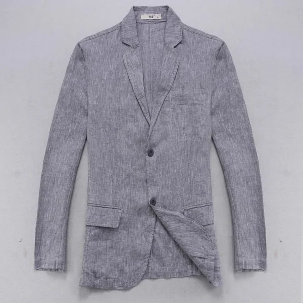 100% Linen Long Sleeve Blazer Jacket For Men’s Casual Business Wear - Image 2