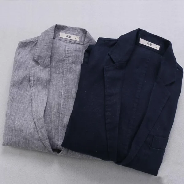 100% Linen Long Sleeve Blazer Jacket For Men’s Casual Business Wear - Image 5