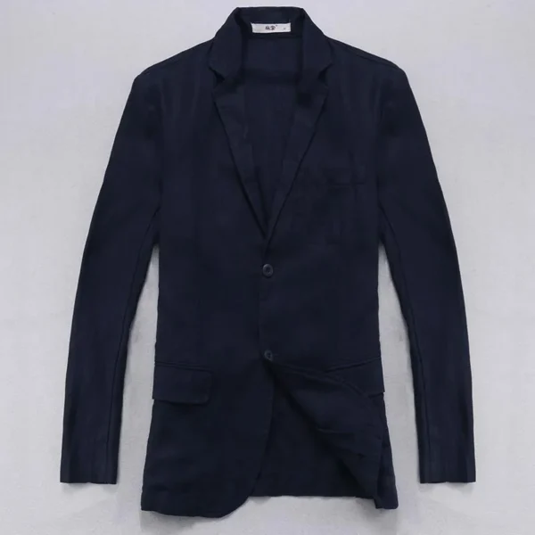 100% Linen Long Sleeve Blazer Jacket For Men’s Casual Business Wear - Image 3