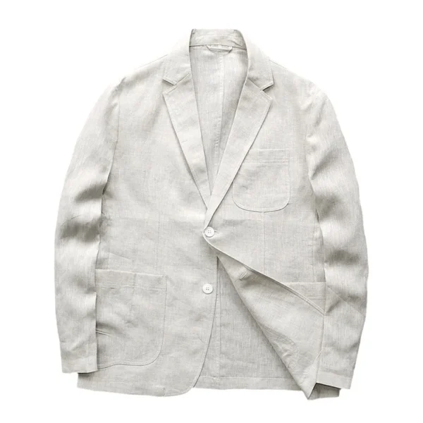Italian Linen Slim Fit Men's Casual Business Blazer Jacket Summer - Image 2