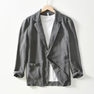 Stylish Retro Linen Blazer For Men Casual Formal Business Wear