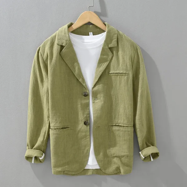 Vintage Japan Style Linen Cotton Blazer Casual Business Thin Coat