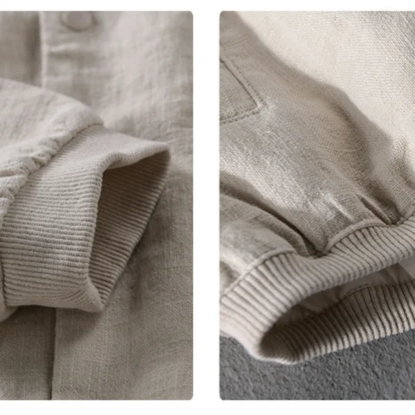 Men's Cotton Linen Jacket Casual Loose Travel Camping Outerwear - Image 5