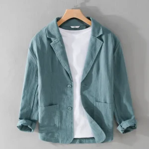 Spring Autumn Men's Linen Blazer Casual Business Thin Suit Jacket