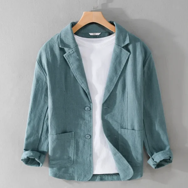 Spring Autumn Men's Linen Blazer Casual Business Thin Suit Jacket