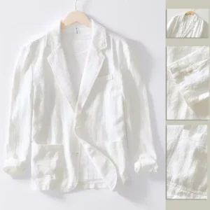 2025 Men’s Cotton Linen Casual Suit Jacket Thin Autumn Travel Wear