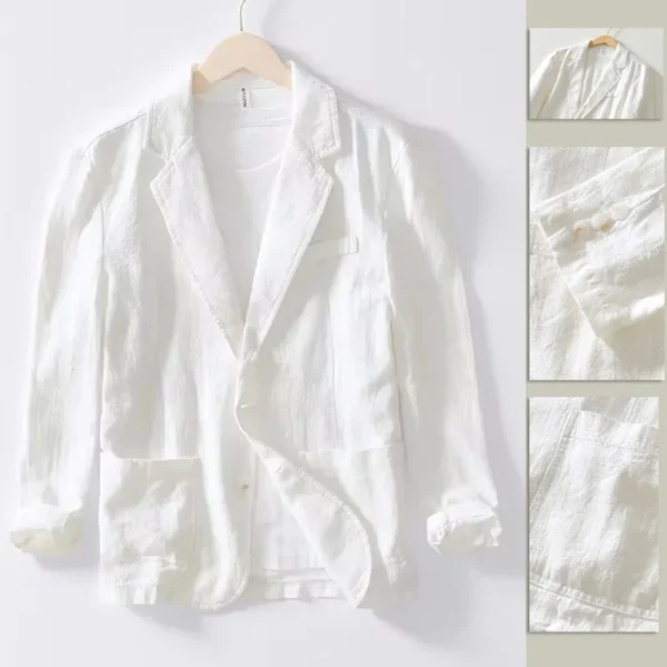 2025 Men’s Cotton Linen Casual Suit Jacket Thin Autumn Travel Wear