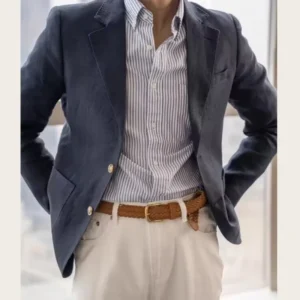 Summer Linen Slim Suit Jacket Men’s Lightweight Breathable Casual Blazer