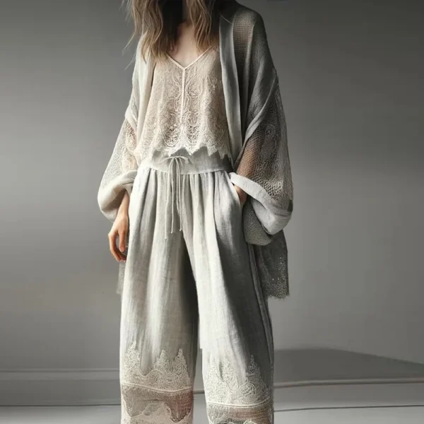 Women's Linen Mesh Cardigan Summer Loose Sun Protection Jacket - Image 2