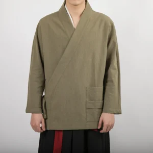 Traditional Cotton Linen Hanfu Jacket For Men’s Casual Cultural Wear