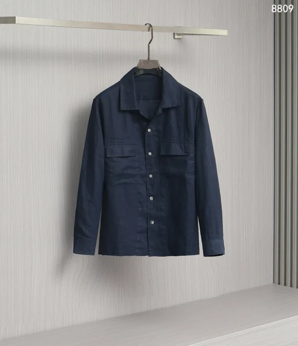 Men's 100% Linen Shirt Jacket Breathable Spring Summer Lightweight Outerwear