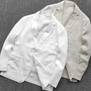 Italian Linen Slim Fit Men's Casual Business Blazer Jacket Summer