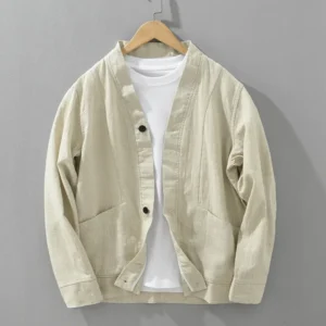 Vintage Men's Cotton Linen Jacket Breathable Spring Summer Coat
