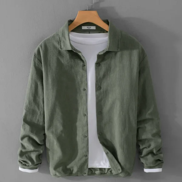 Men's Cotton Linen Casual Jacket Loose Fit Comfortable Spring Autumn - Image 5