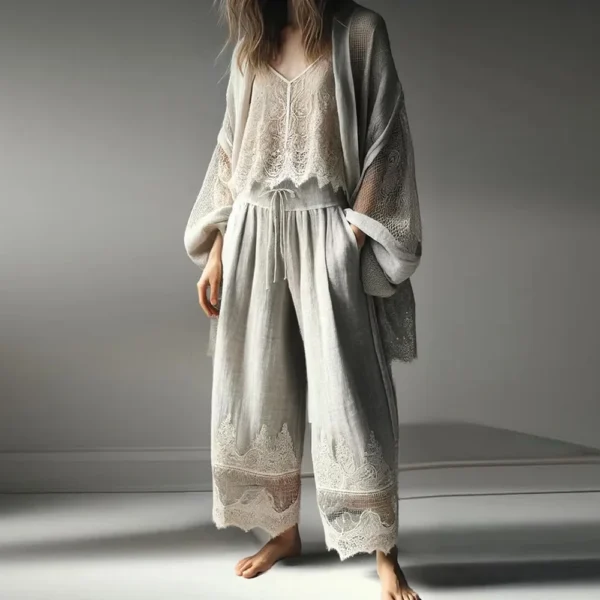 Women's Linen Mesh Cardigan Summer Loose Sun Protection Jacket - Image 3