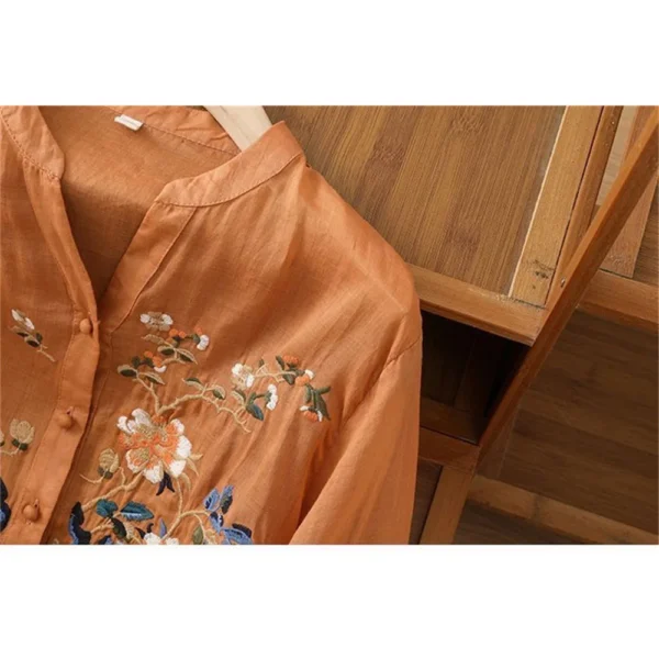 High-Grade Cotton Linen Embroidered Summer Women's Chinese Style Jacket - Image 2
