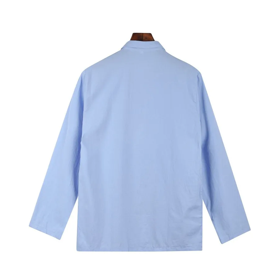 Men's Cotton Linen Thin Summer Jacket Casual Loose Beach Cardigan - Image 6