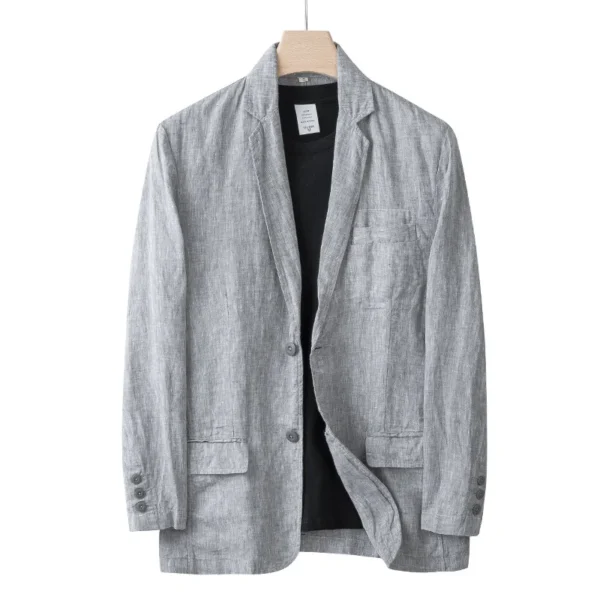 100% Linen Long Sleeve Blazer Jacket For Men’s Casual Business Wear - Image 6
