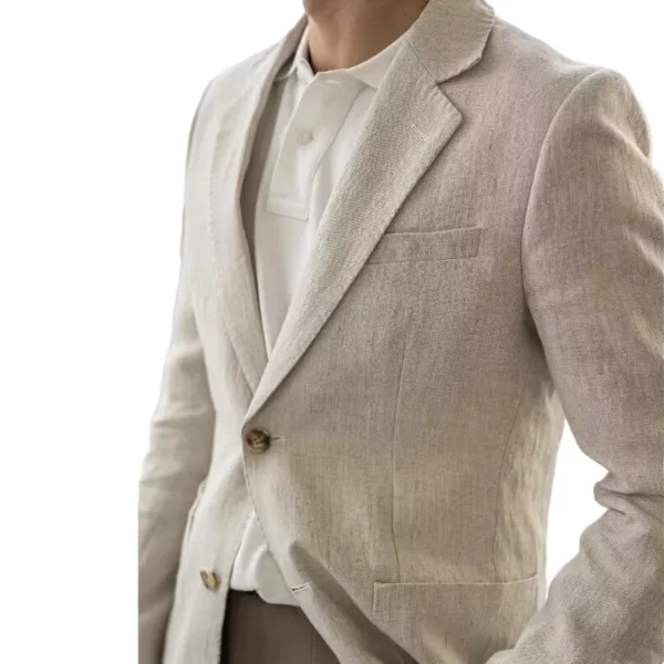 Summer Linen Slim Suit Jacket Men’s Lightweight Breathable Casual Blazer - Image 10