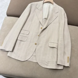 Spring Summer Men's Linen Blazer Jacket Casual Lightweight Outerwear