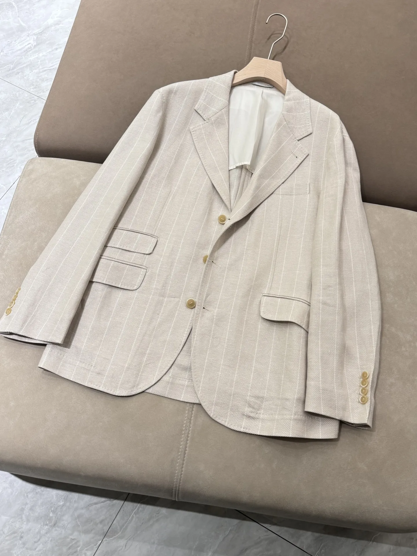 Spring Summer Men's Linen Blazer Jacket Casual Lightweight Outerwear