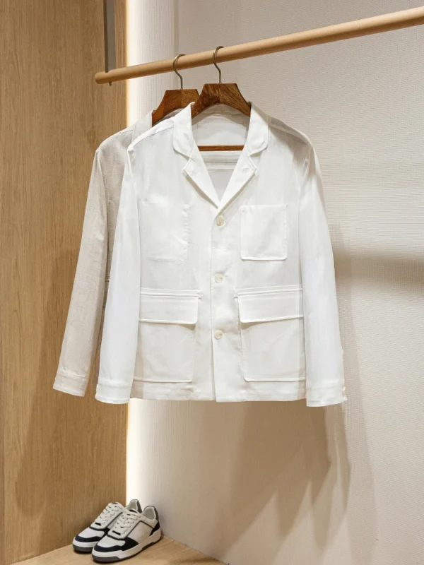 BC Tencel Lyocell Linen Blend Old Money Style Casual Jacket Men - Image 2